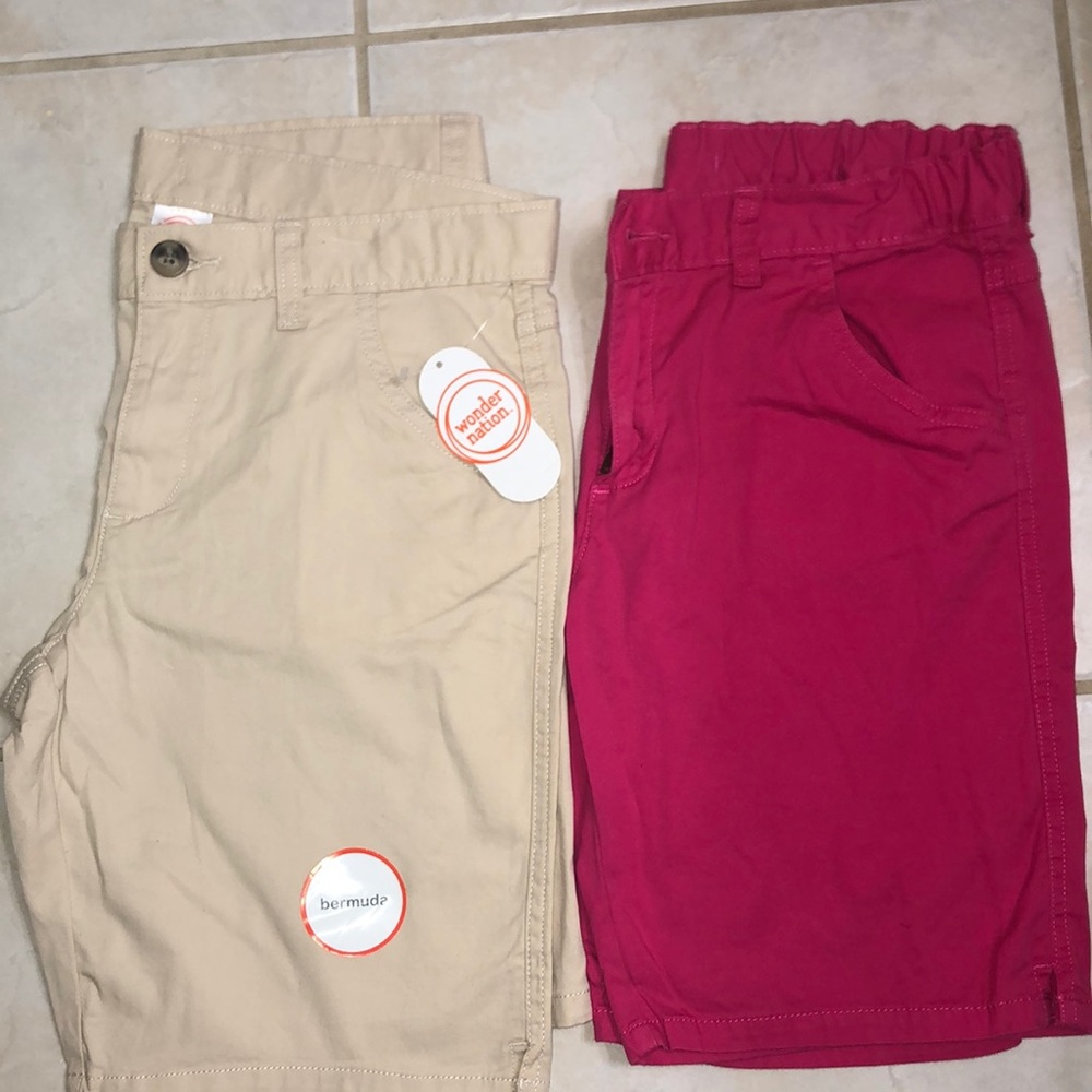 Khaki and Hot pink Bermuda Short Bundle📍
